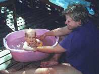 Nice to take a bath in this heat.